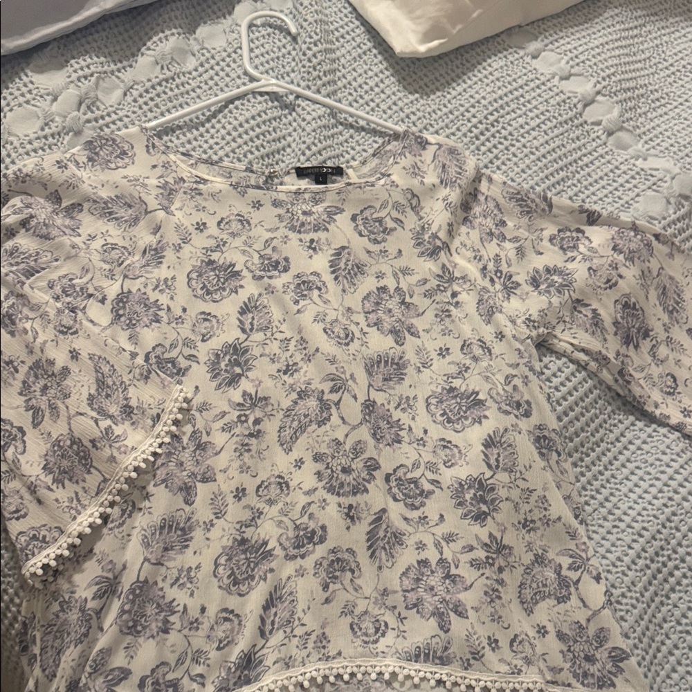 Papermoon Cream and Blue Floral Tunic